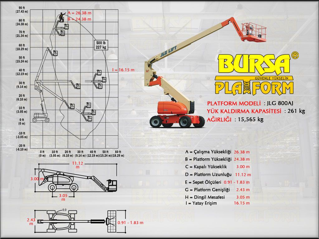 D�ZEL EKLEML� PLATFORMLAR - 27 Metre Dizel Eklemli Platform