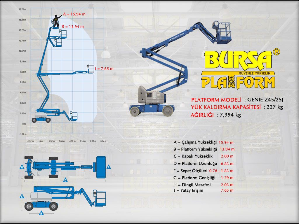 AK�L�  EKLEML� PLATFORMLAR - 16 Metre Ak�l� Eklemli Platform